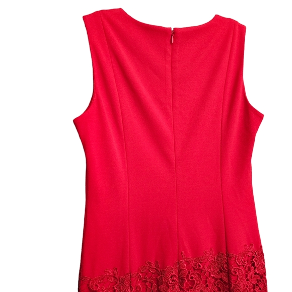 Nwot Calvin Klein Red Lace Sleeveless Sheath Dress - Picture 15 of 17